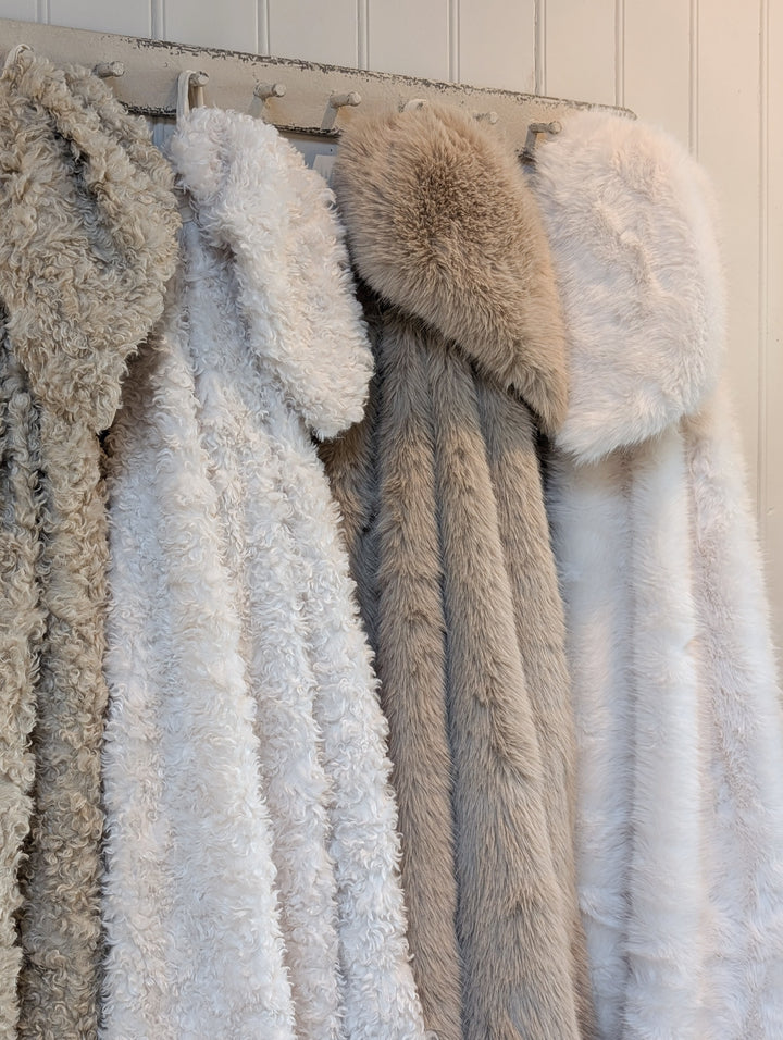 Shirley Shearling Faux Fur Throw - Mink