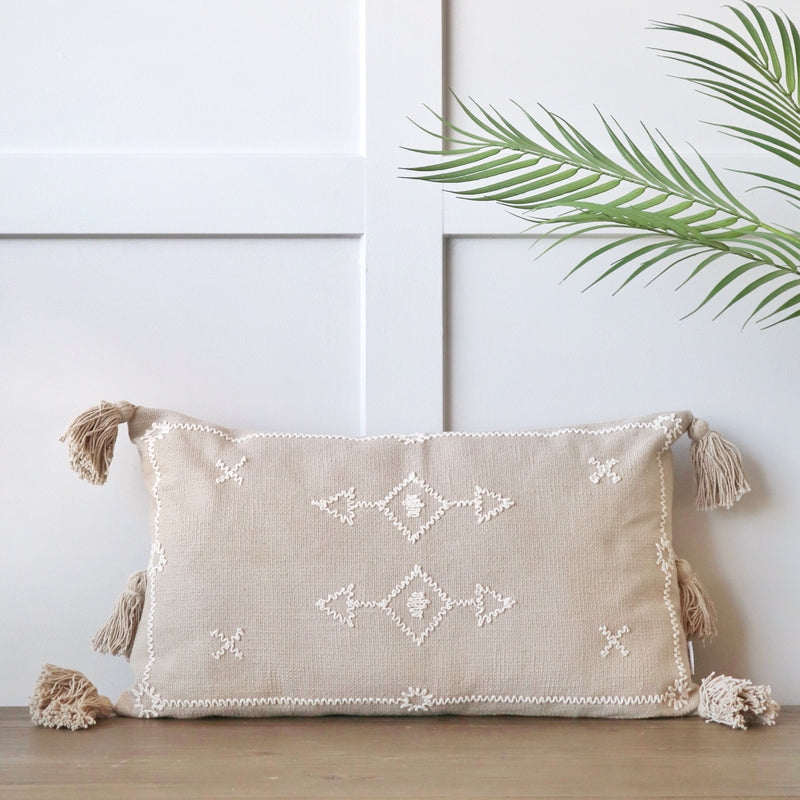 Folis White Stitch Bolster Cushion