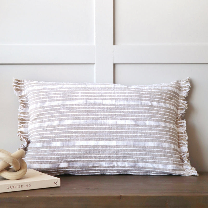 Tide Stripe Indoor/Outdoor Bolster Cushion - Natural