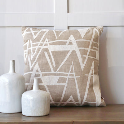 Vannes Geometric Embroidered Cushion