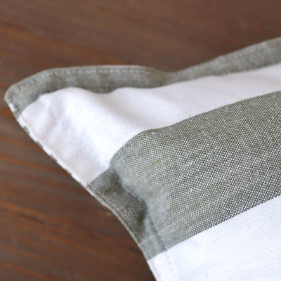 Hayle Cotton Stripe Indoor/Outdoor Cushion - Moss