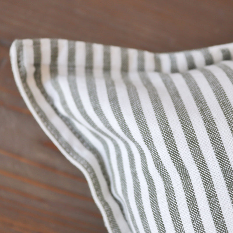 Hayle Cotton Stripe Indoor/Outdoor Cushion - Moss