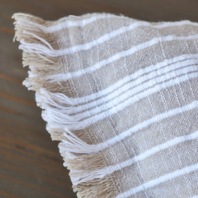 Tide Stripe Indoor/Outdoor Bolster Cushion - Natural