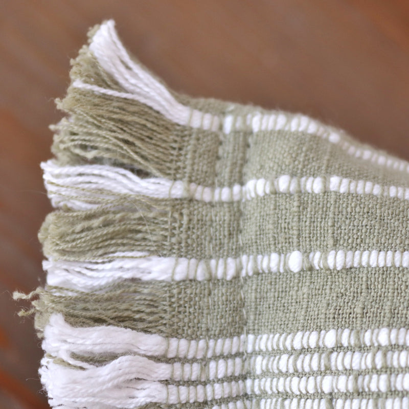 Tide Stripe Indoor/Outdoor Bolster Cushion - Moss