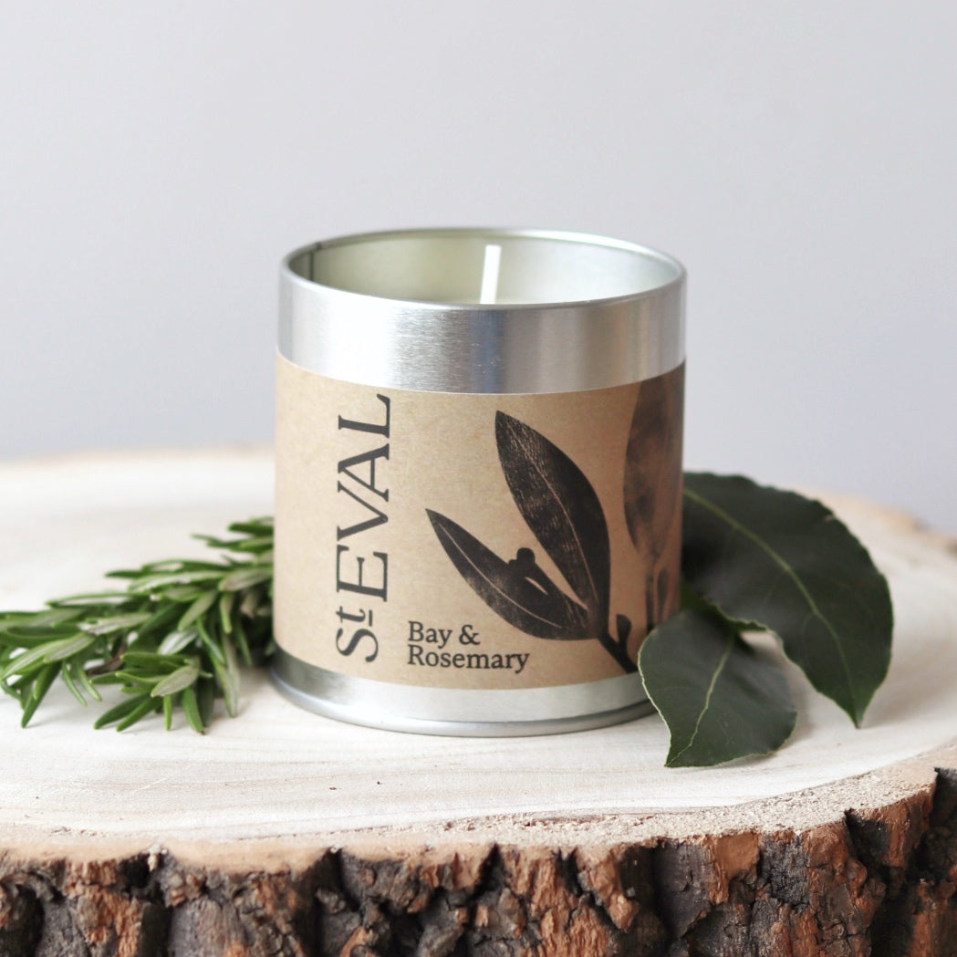 St Eval Tin Candle - Bay &amp; Rosemary