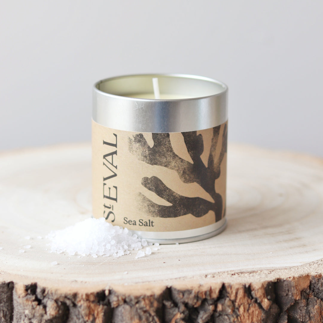 St Eval Tin Candle - Sea Salt
