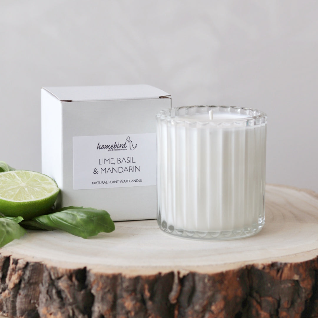 Homebird Bougie Glass Candle - Lime, Basil &amp; Mandarin