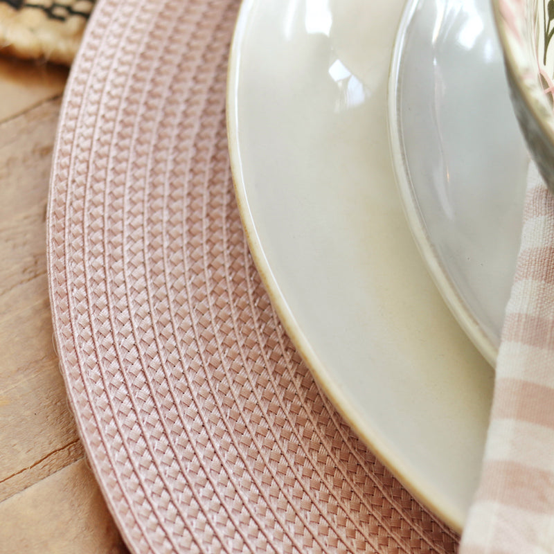 Circular Ribbed Placemat Set of 4 - Pink Quartz