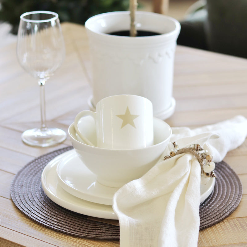 Circular Ribbed Placemat Set of 4 - Truffle