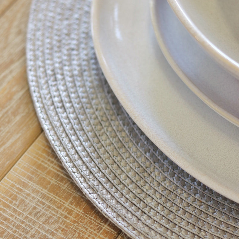 Circular Ribbed Placemat Set of 4 - Dove Grey