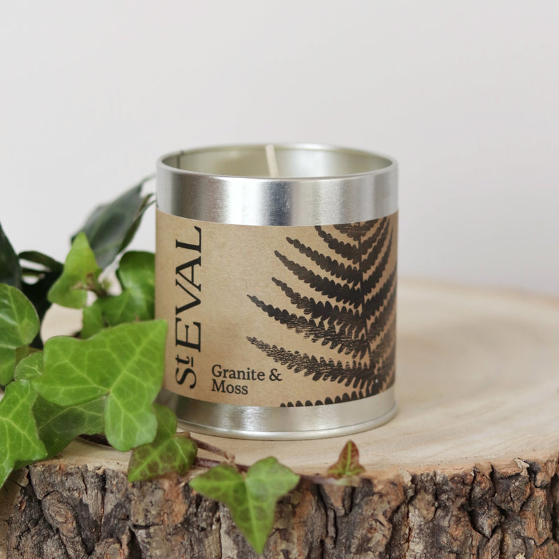 St Eval Granite & Moss Tin Candle