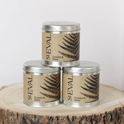 St Eval Granite & Moss Tin Candle