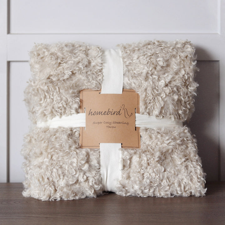 Shirley Shearling Faux Fur Throw - Mink