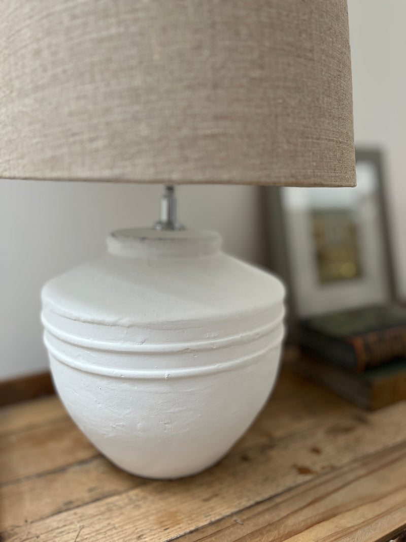 Tara White Glazed Lamp Base