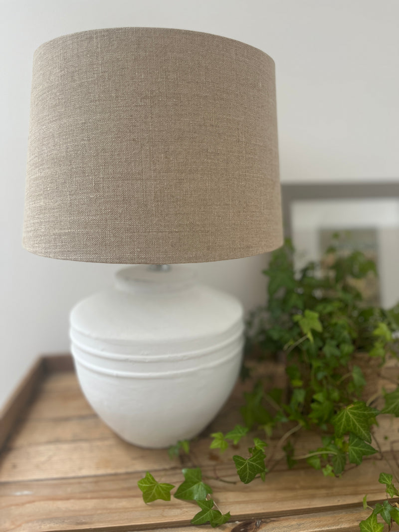 Tara White Glazed Lamp Base