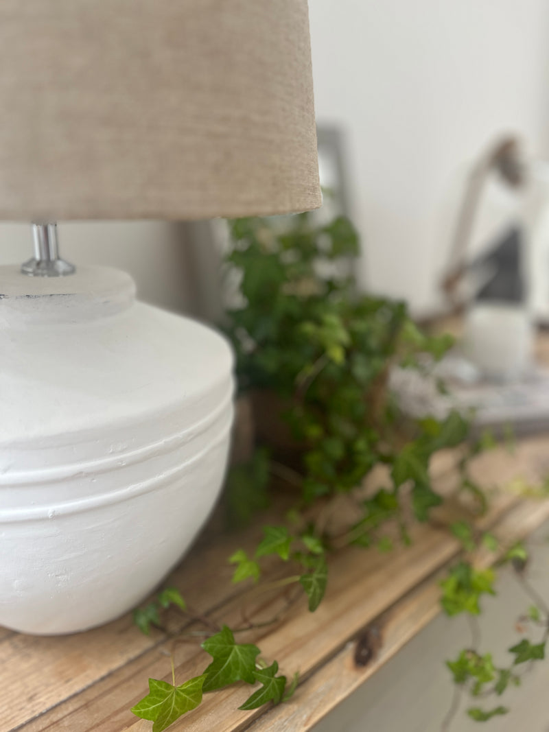Tara White Glazed Lamp Base