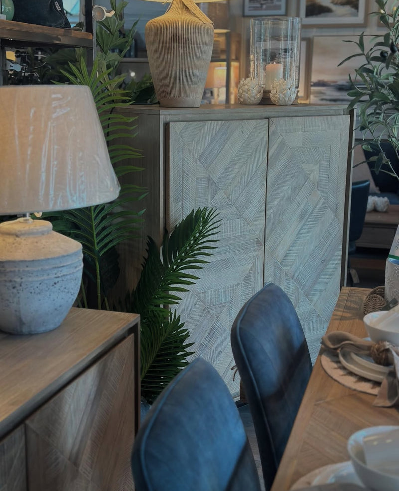Macey Acacia Wood Bar Cabinet