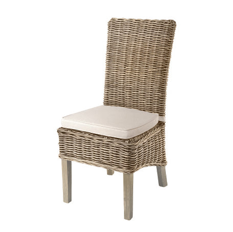 Maine Grey Wash Rattan Dining Chair (Set of Two)