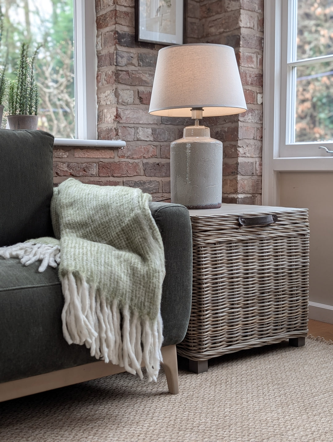 Maine Rattan Storage Side Table