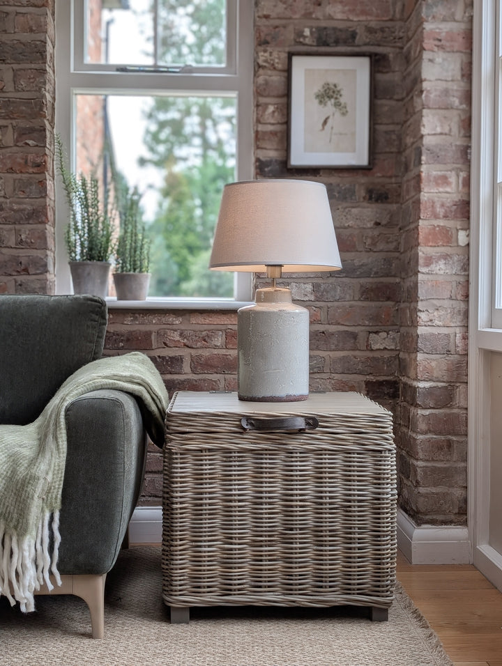 Maine Rattan Storage Side Table
