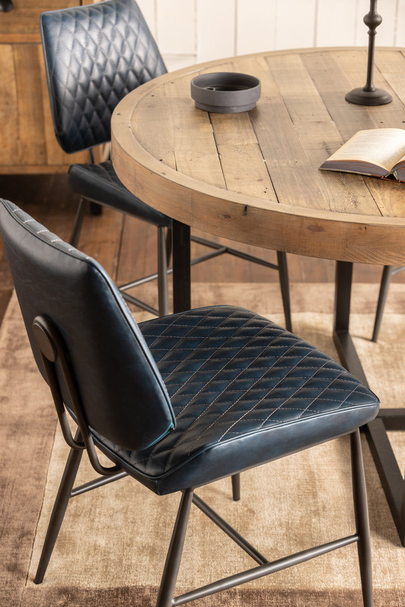 Dennis Dining Chairs Dark Blue (Set of Two)