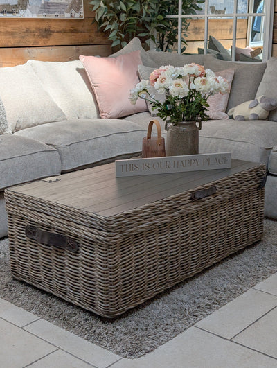 Maine Rattan Storage Coffee Table
