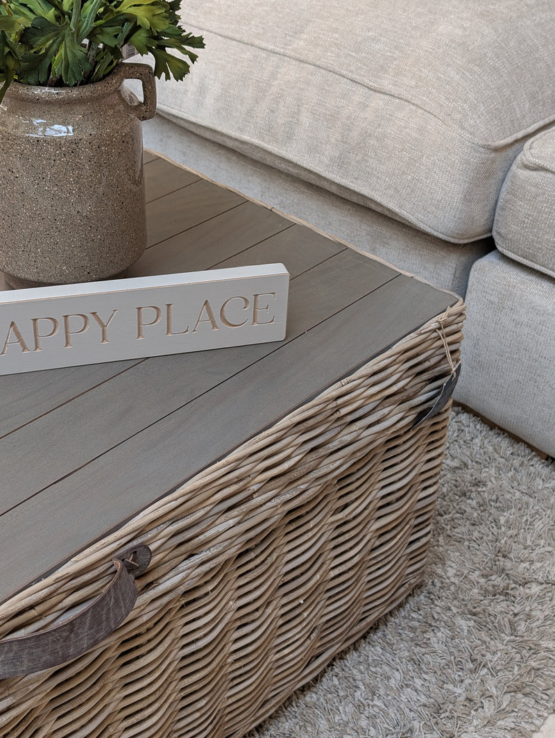 Maine Rattan Storage Coffee Table