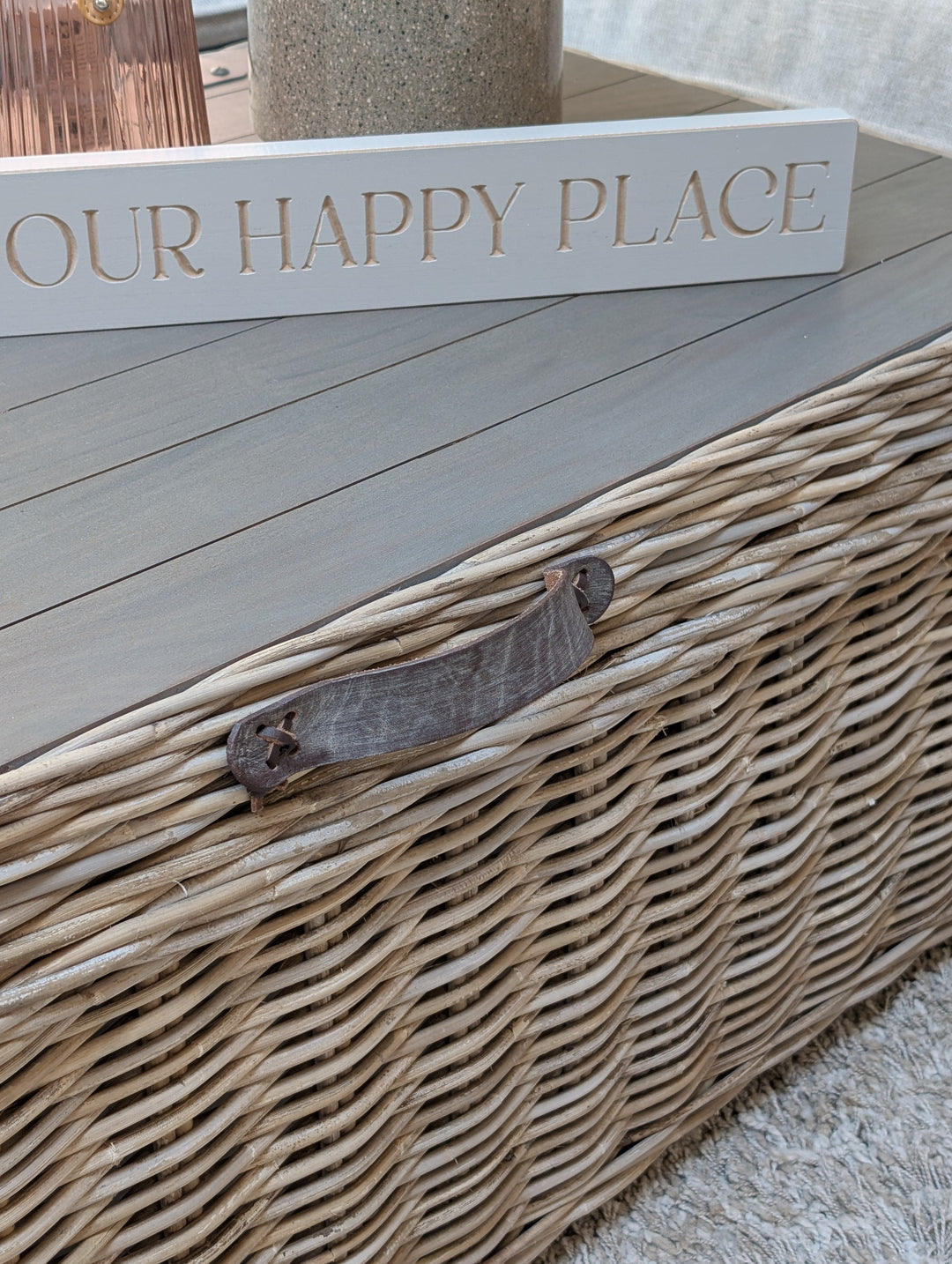 Maine Rattan Storage Coffee Table