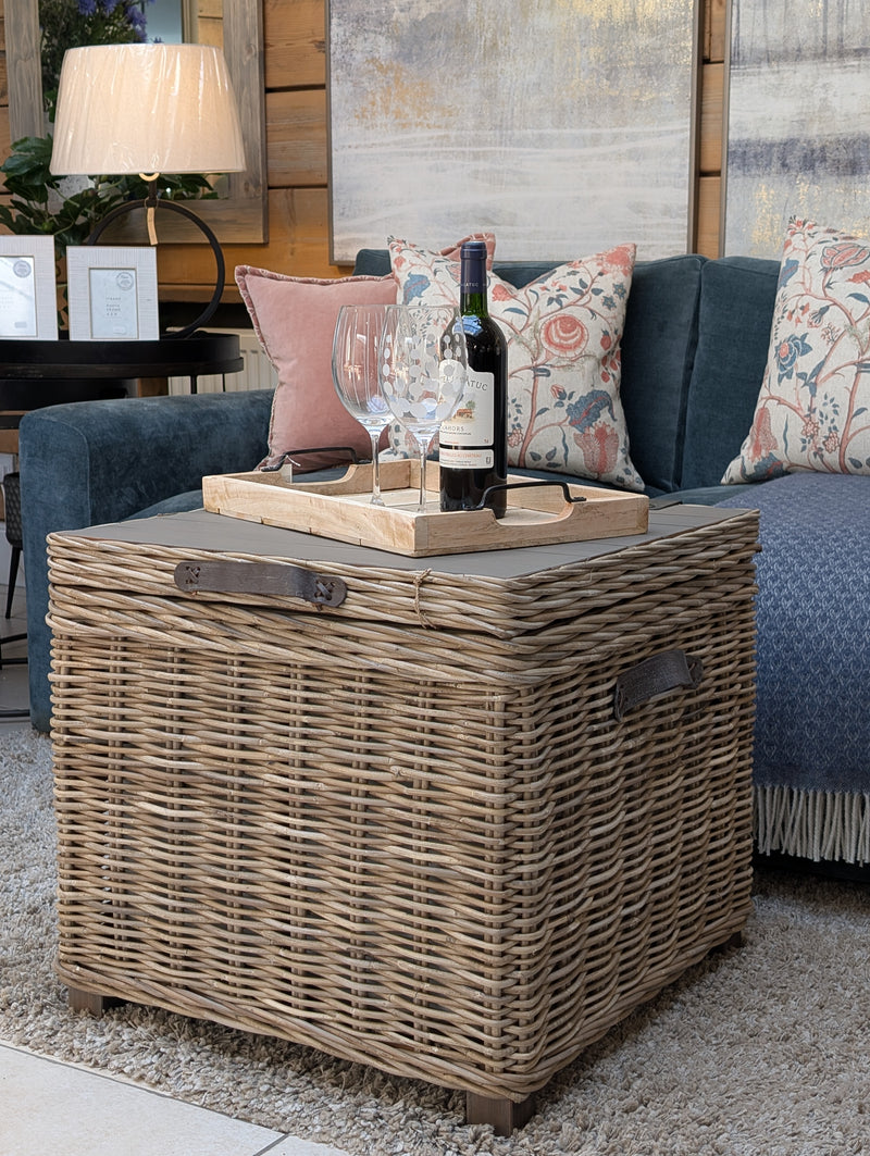 Maine Rattan Storage Side Table