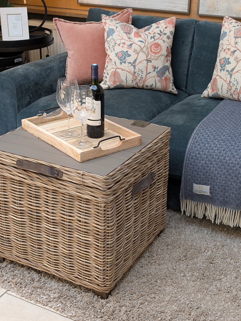 Maine Rattan Storage Side Table