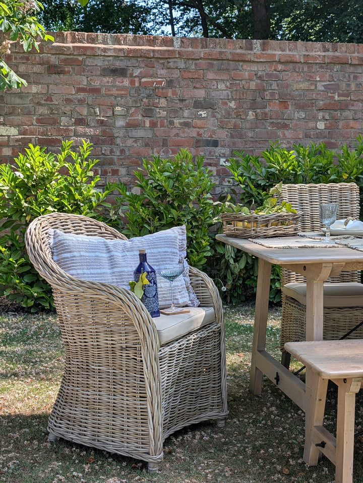 Maine Grey Wash Rattan Armchair