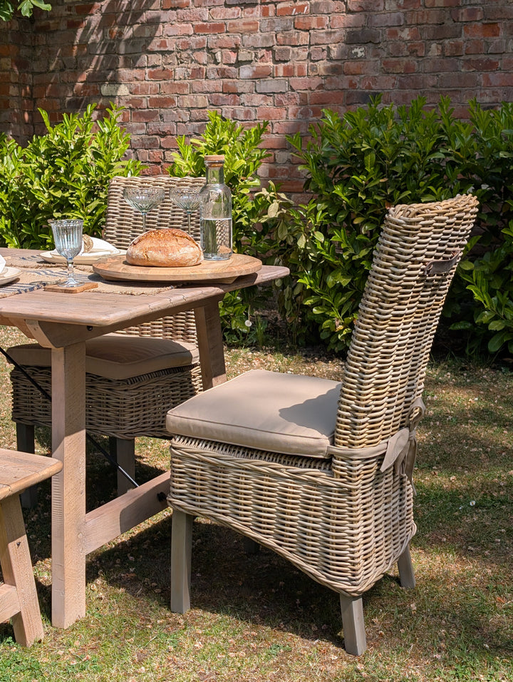 Maine Grey Wash Rattan Dining Chair (Set of Two)