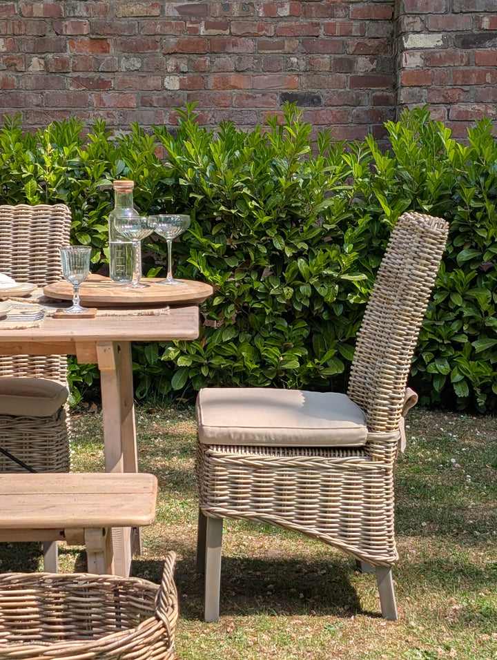Maine Grey Wash Rattan Dining Chair (Set of Two)