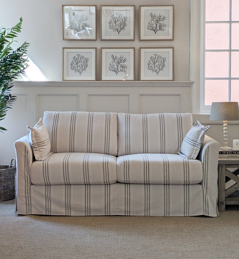 Kingham Loose Cover Sofa (Fairford Taupe Stripe)