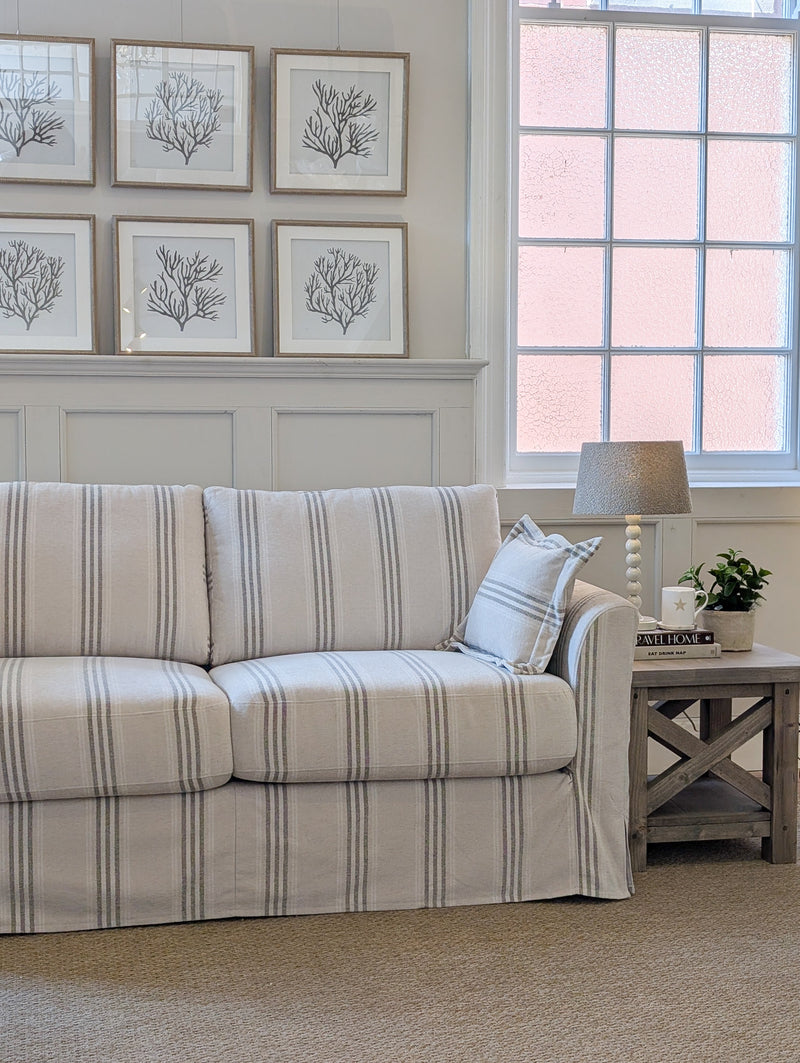 Kingham Loose Cover Sofa (Fairford Taupe Stripe)