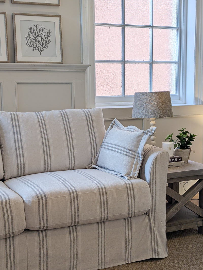 Kingham Loose Cover Sofa (Fairford Taupe Stripe)