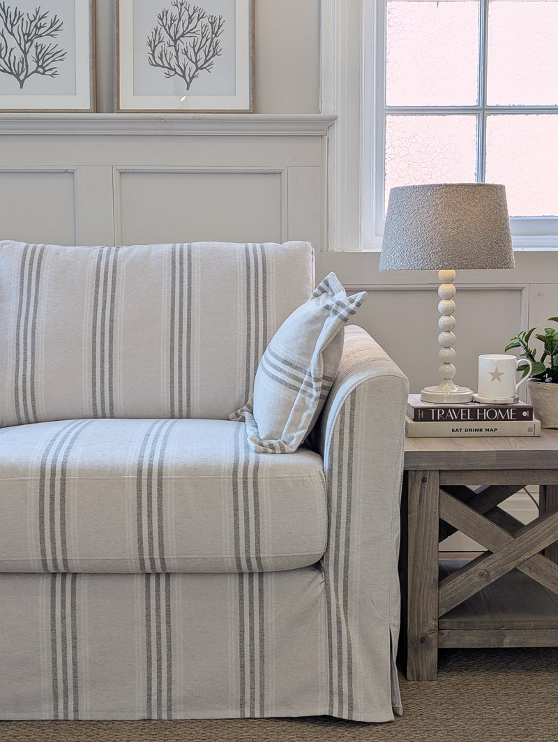 Kingham Loose Cover Sofa (Fairford Taupe Stripe)