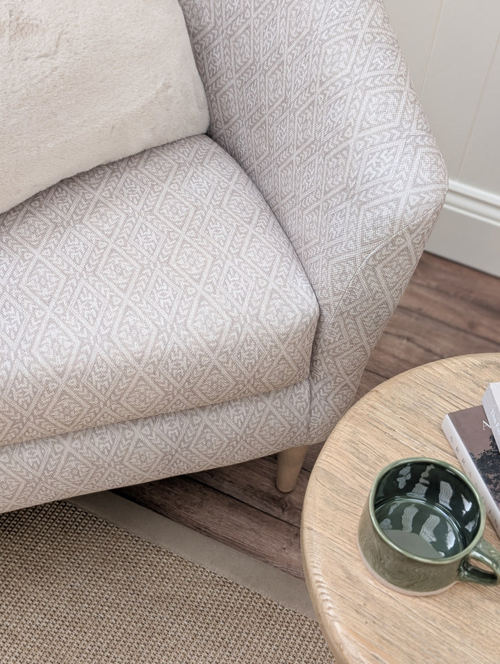 Tubby Tub Chair - Printed Diamond Natural