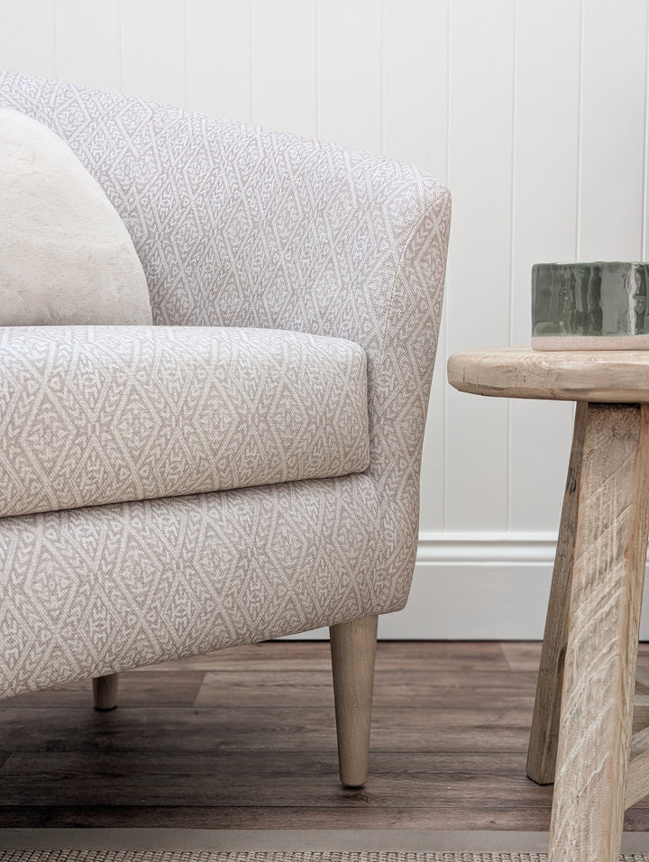 Tubby Tub Chair - Printed Diamond Natural