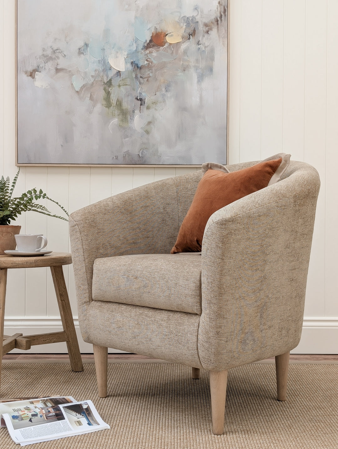 Tubby Tub Chair - Arlan Caramel