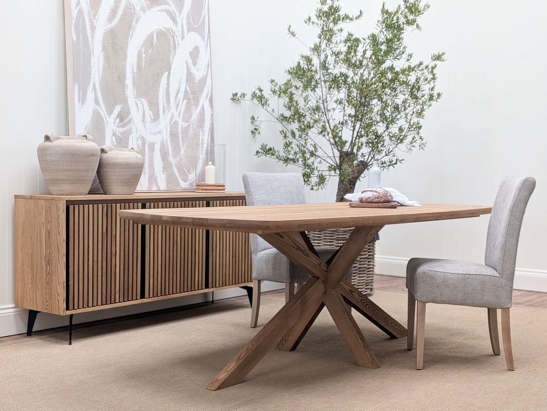 Greenwich Oak Star Base Dining Table 220cm