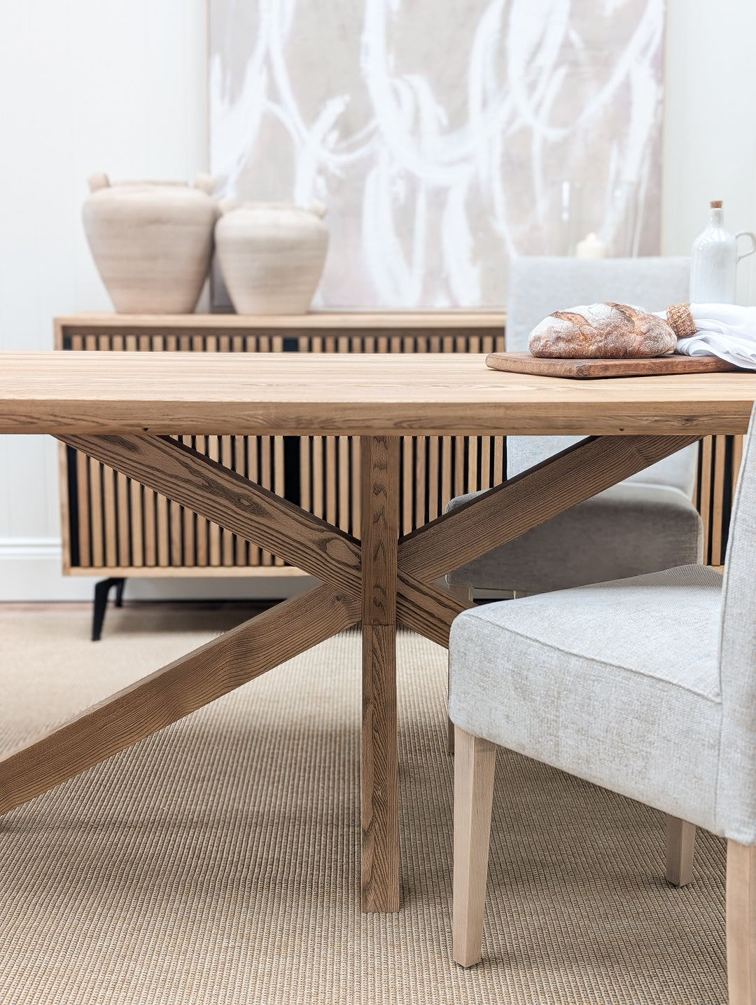 Greenwich Oak Star Base Dining Table 220cm
