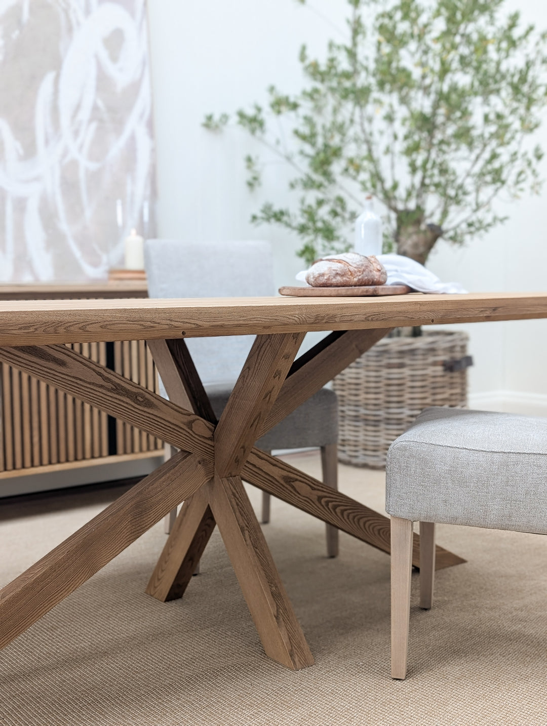 Greenwich Oak Star Base Dining Table 220cm