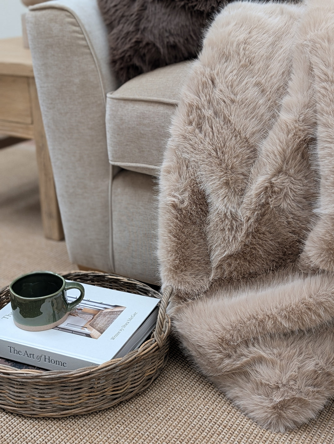 Foxy Faux Fur Throw - Mink
