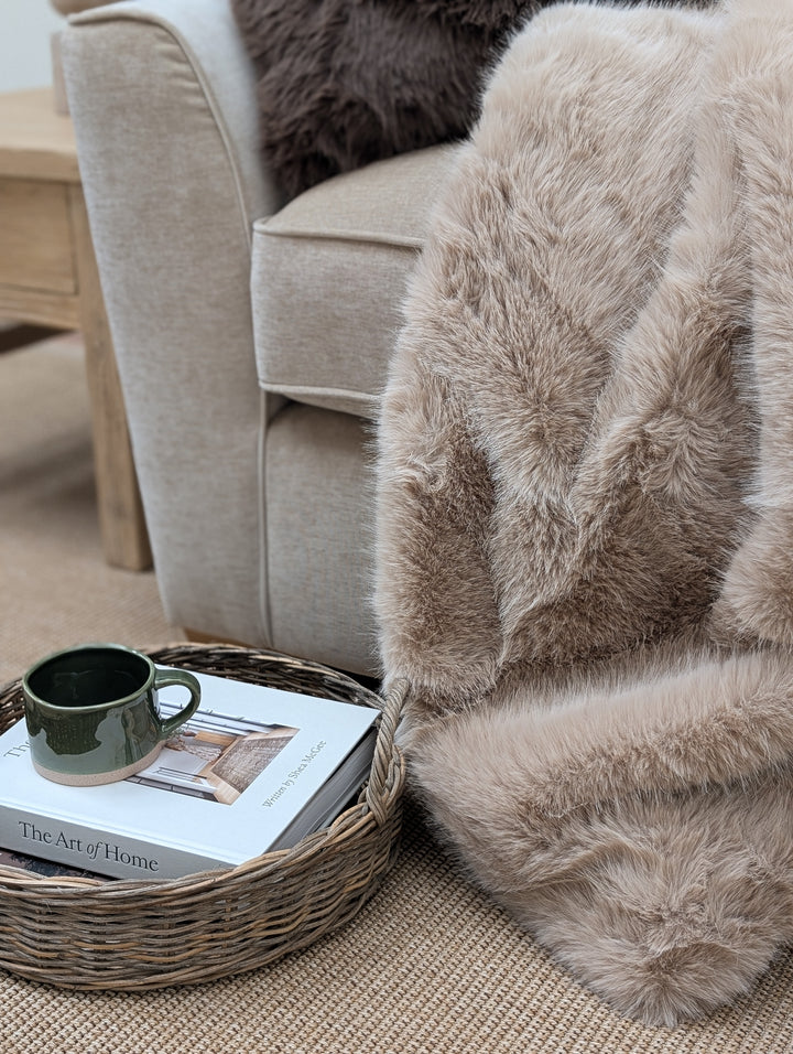 Foxy Faux Fur Throw - Mink