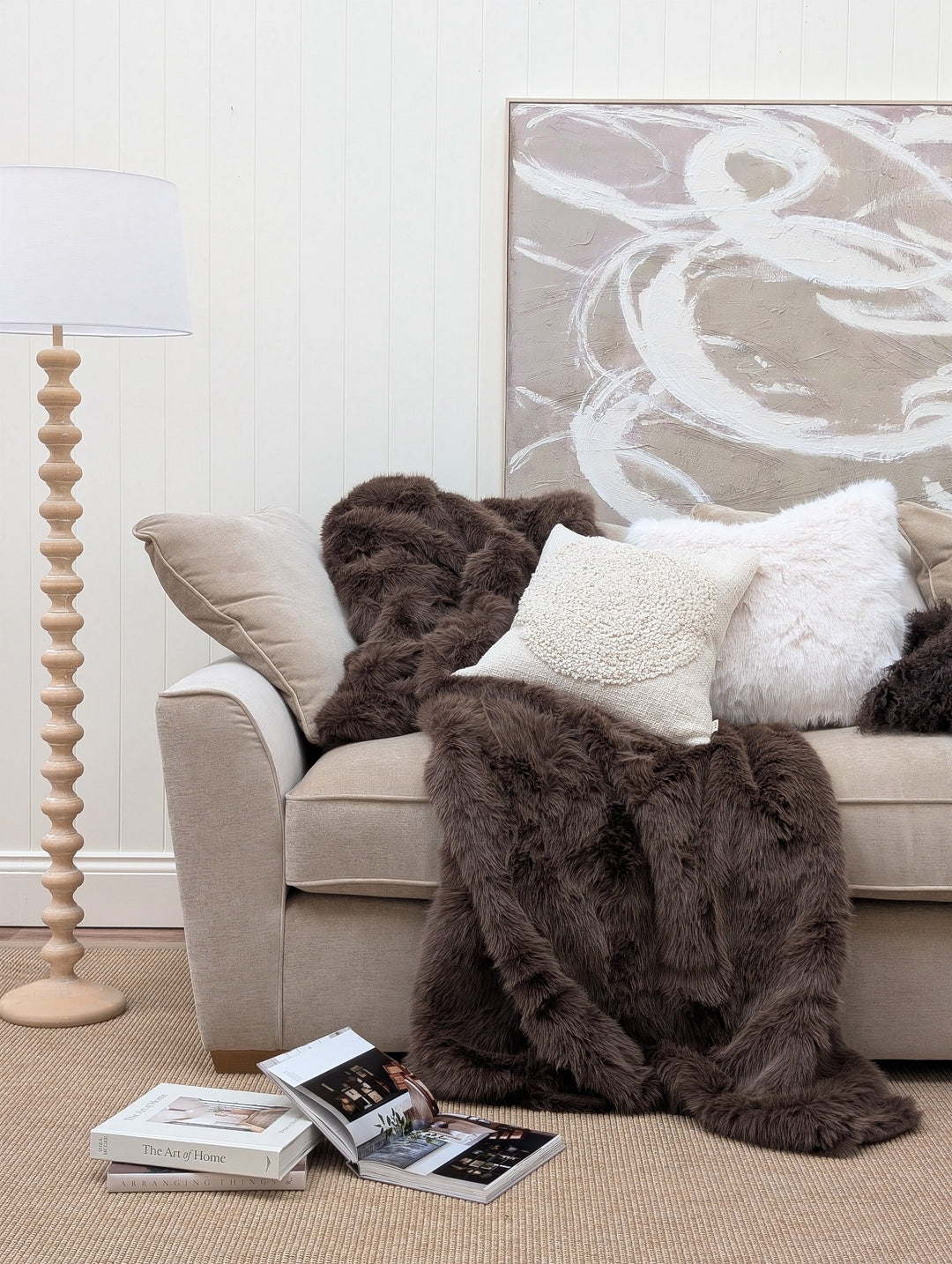Foxy Faux Fur Throw - Chocolate Brown