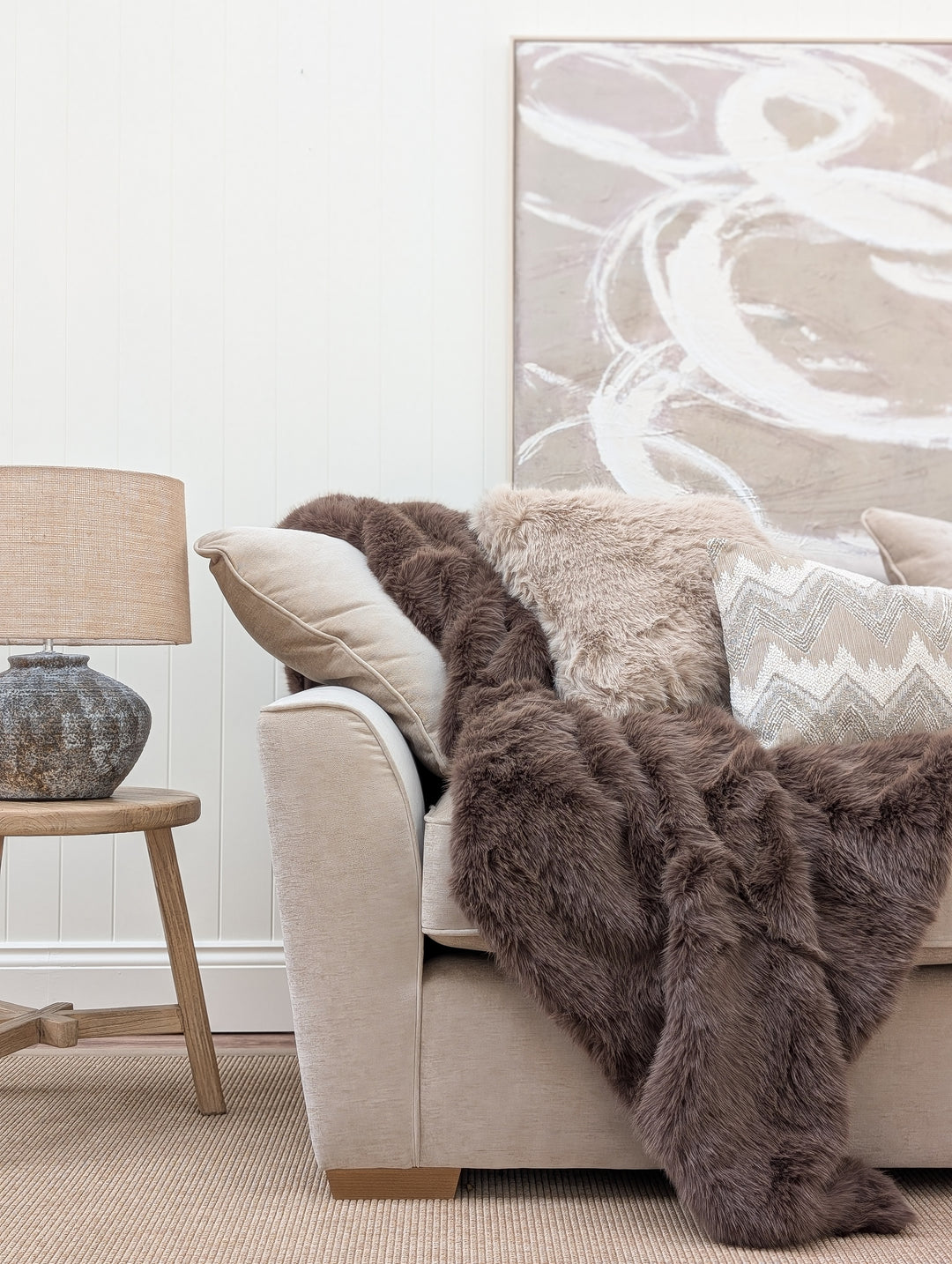 Foxy Faux Fur Throw - Chocolate Brown