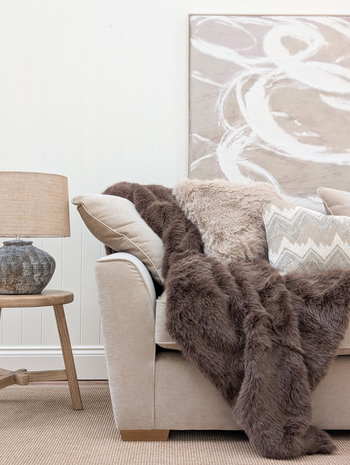 Foxy Faux Fur Throw - Chocolate Brown