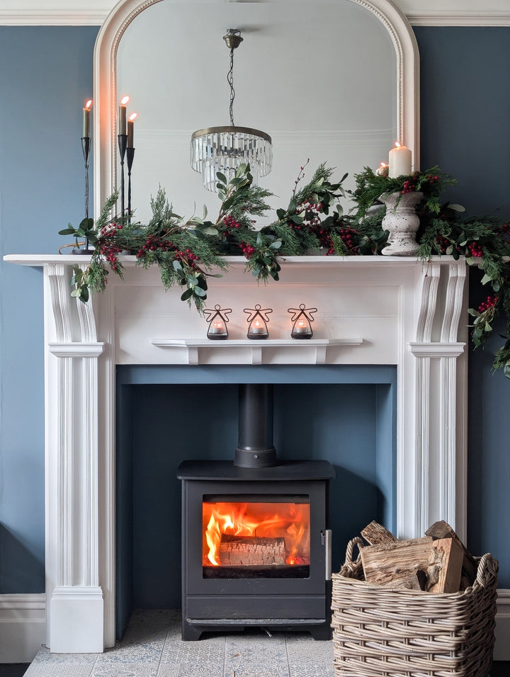 Real Touch Cypress, Olive Leaf and Red Berry Garland (183cm)