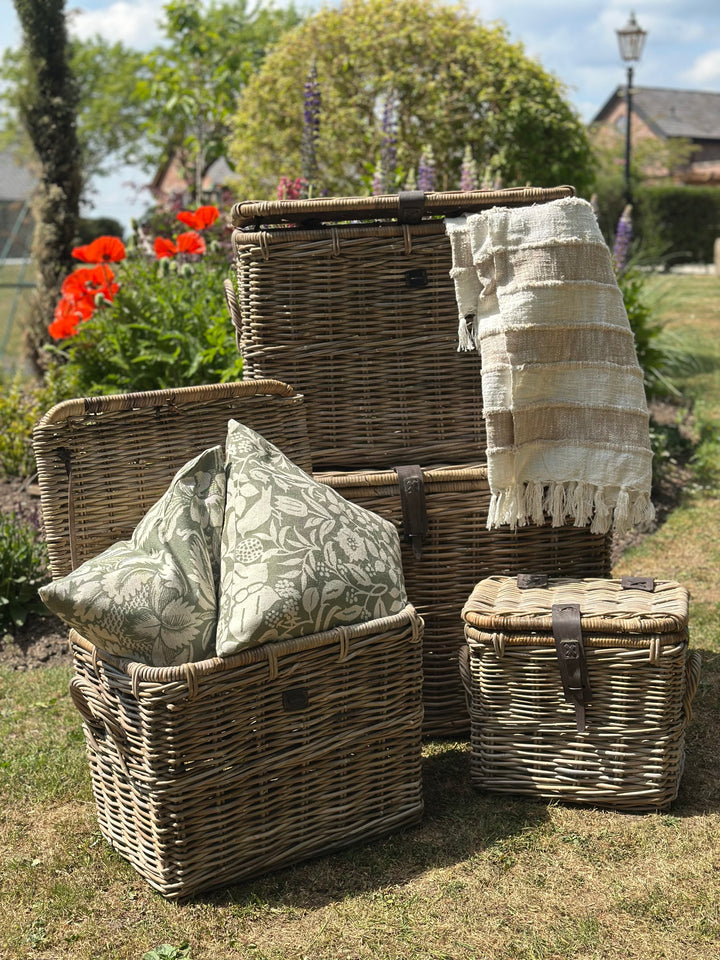 Maine Rattan Leather Strap Trunk
